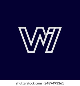 Initial IW or WI Letter Logo, Monogram Logo letter I with W combination, design logo template, vector illustration