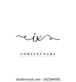 Initial IX handwriting beauty logo template vector