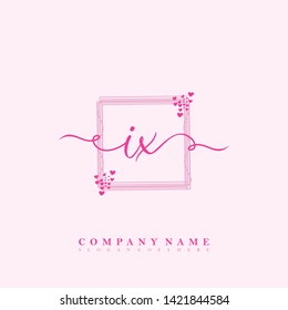 Initial IX handwriting beauty logo template vector