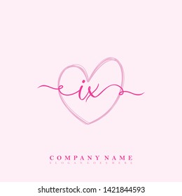 Initial IX handwriting beauty logo template vector