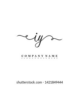 Initial IY handwriting beauty logo template vector