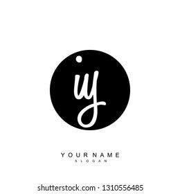 Initial IY handwriting logo vector