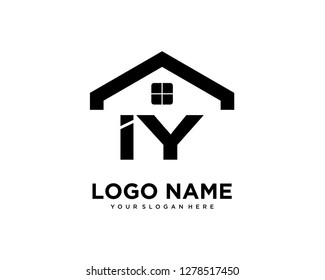 Initial IY home logo vector.