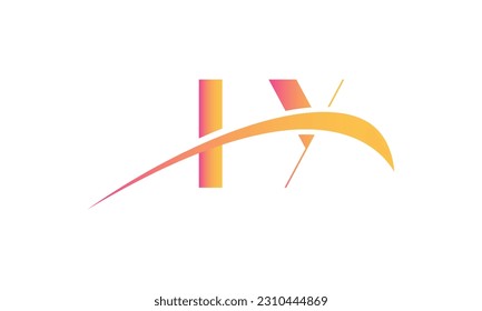 Initial IY letter Logo With Swoosh Design Graphic Vector Template for Business and Company Identity.