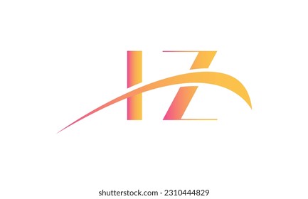 Logotipo de letra IZ inicial con plantilla de vectores gráficos de diseño Swoosh para identidad de empresa y empresa.