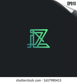 Initial IZ Logo monogram design template. Simple elegant shape style modern logo.