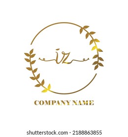 initial IZ logo vector handwriting signature Elegant branding art