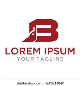 Initial J B excavator logo concept vector with arm excavator template vector.