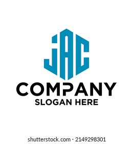 Initial J A C hexagon logo vector
