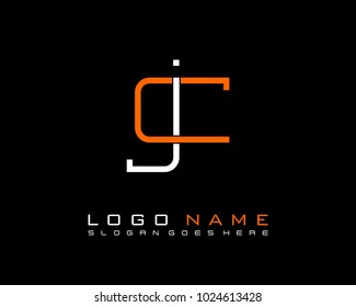 Initial J & C minimalist logo template vector