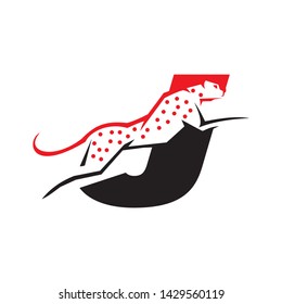 Initial J cheetah logo template vector illustration