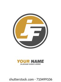 Initial J & F circle logo template vector
