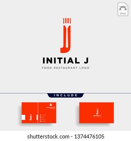 initial j food equipment simple logo template vector icon abstract