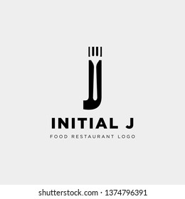 Initial J Food Equipment Simple Logo Template Vector Icon Abstract