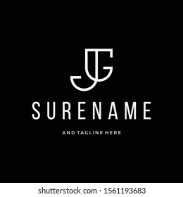 Initial J G logo inspiration vector icon illustration