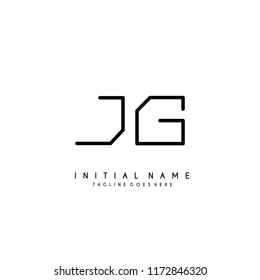 Initial J G minimalist modern logo identity vector