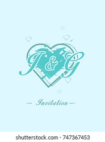 Initial J & G wedding invitation logo template vector
