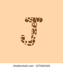 Initial J for Giraffe Vector Icon