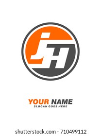 Initial J & H circle logo template vector