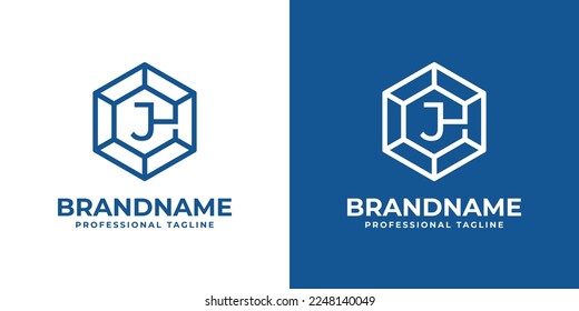 Initial J Hexagon Diamond Logo, suitable for any business with J initial. svg