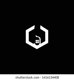 Initial J Home Logo design. Real estate business logo in black background
