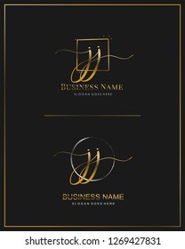 Initial J J JJ handwriting logo vector. Letter handwritten logo template.