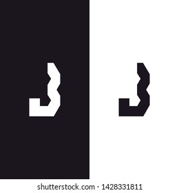 Initial J JJ letter logo design in black background