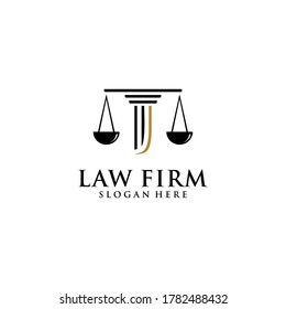 Initial J Justice Law  firm Logo design template