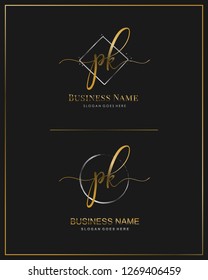 Initial J K JK handwriting logo vector. Letter handwritten logo template.