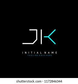 Initial J K minimalist modern logo identity vector