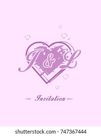 Initial J & L wedding invitation logo template vector