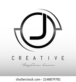 Initial J letter Black Color With White Background Logo Design vector Template. Initial Letter J Logo Design.