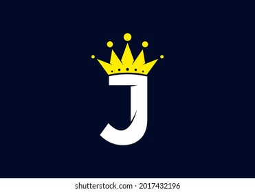 Letra J inicial con diseño de corona