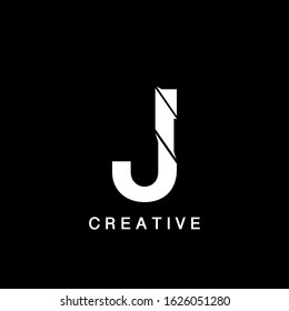 Initial J Letter Flat Logo Abstract Technology Vector Design Concept.