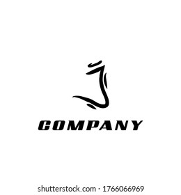 Initial J letter with graffiti tag style for business logo design template
