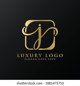 Plantilla vectorial de diseño del logotipo de la letra J inicial. Diseño del logotipo de letras J abstractas de lujo
