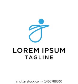 initial J letter logo template with human design,vector logo for business corporate, element , Abstract, fitness, health, coach, illustration design