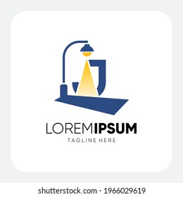 Initial J Letter Street Light Logo Design Vector Graphic