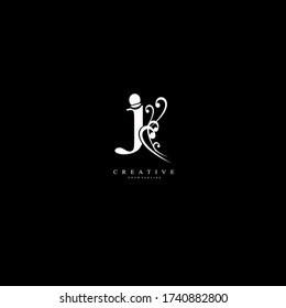 Initial J letter Unique attractive creative modern luxury beauty flourish ornament black white monogram logo. design vector logotype.