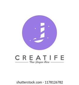 Initial J logo concepts template vector