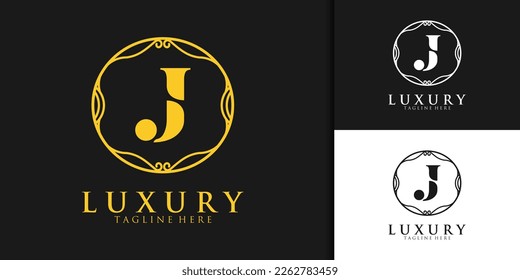 Initial J luxury logo design template