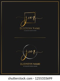Initial J M JM handwriting logo vector. Letter handwritten logo template.