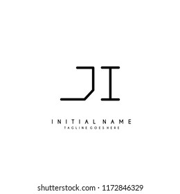Initial J I minimalist modern logo identity vector