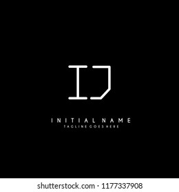 Initial I J minimalist modern logo identity vector