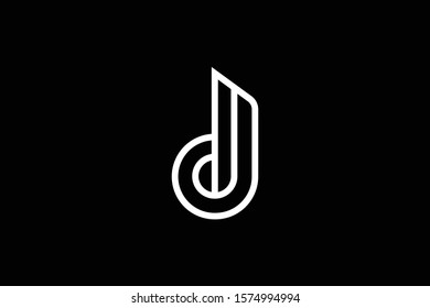 Initial J modern monogram and elegant logo design, Professional Letters Vector Icon Logo on black background.