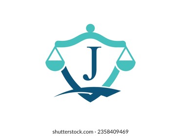  Alfabeto monograma J inicial con símbolo de signo de escala de ley.
Abogado, Legal, Servicio de Abogados, Oficina Jurídica, Escala, Plantilla de Logo
