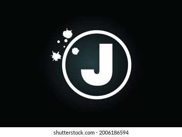 Initial J monogram letter alphabet in a circle with brush splash. Font emblem. Modern vector logo design for painting business and company identity. 