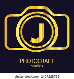 Initial J monogram letter alphabet with a camera icon. Photography logo vector illustration. Modern logo design for photography business, and company identity.