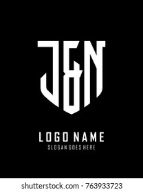 Initial J & N abstract shield logo template vector