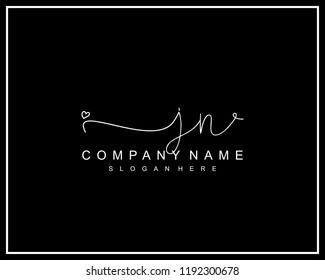 Initial J N handwriting logo template vector